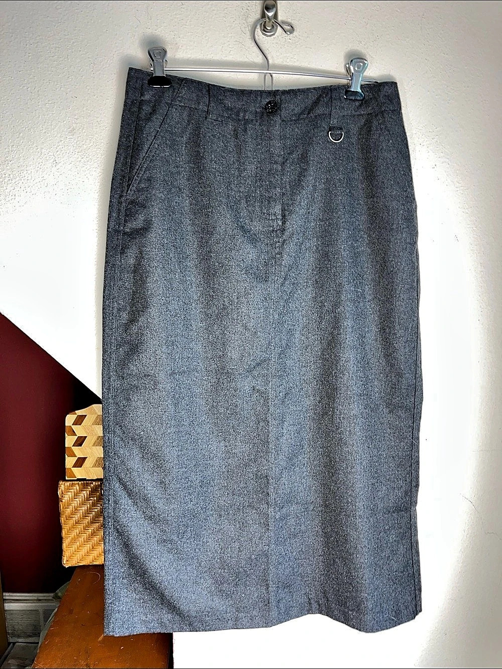 Christopher & Banks Pencil Midi Skirt Gray Size 8 Like New